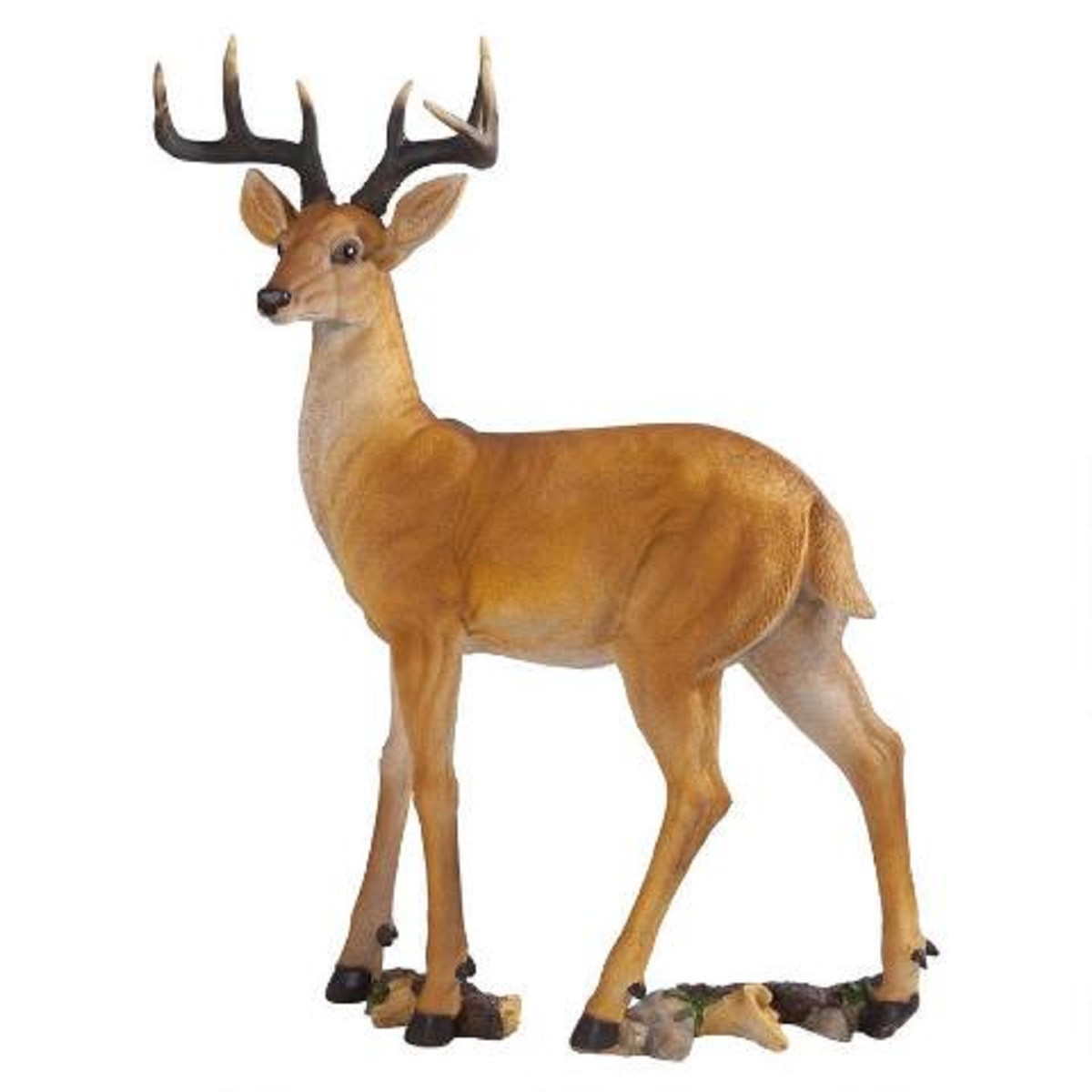 37.5" Standing Woodland Buck Deer Outdoor Garden Statue Christmas Central